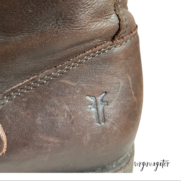 Frye Veronica Short Soft Dark Brown Vintage Leather Engineer Moto Style Boots - Picture 7 of 11